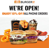 Burgerim We're still open poster
